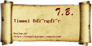 Timmel Böngér névjegykártya